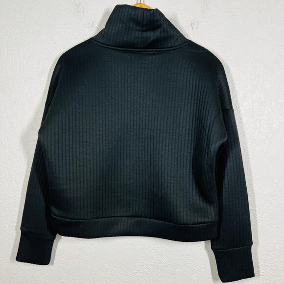 NEW! For the Republic Ribbed Knit Pullover Casual Athletic Mock Neck Black - XS - Picture 3 of 4